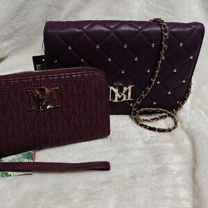 Badgley Mischka *FALL BUNDLE* Crossbody and Wallet w/ wristlet - PLUM